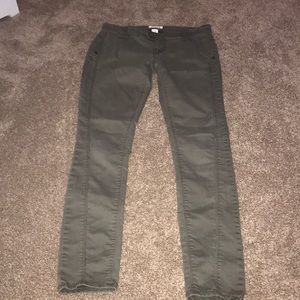 Green skinny jeans